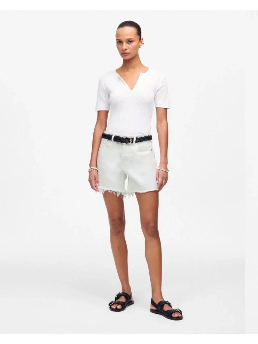NWT Madewell The Brynn Long Short in Pure White - Size: 26